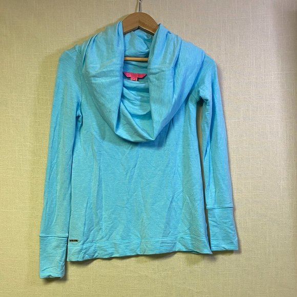 Lilly Pulitzer Luxe Athletic Blue Belinda Pullover Off the Shoulder Sweater XXS - Picture 3 of 6